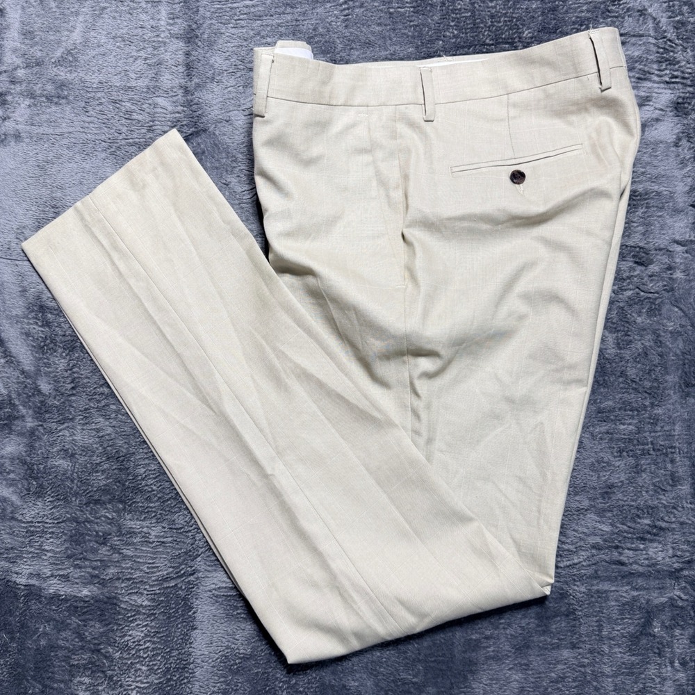 Kenneth Cole Reaction Dress Pants Men 34x34 Beige‎